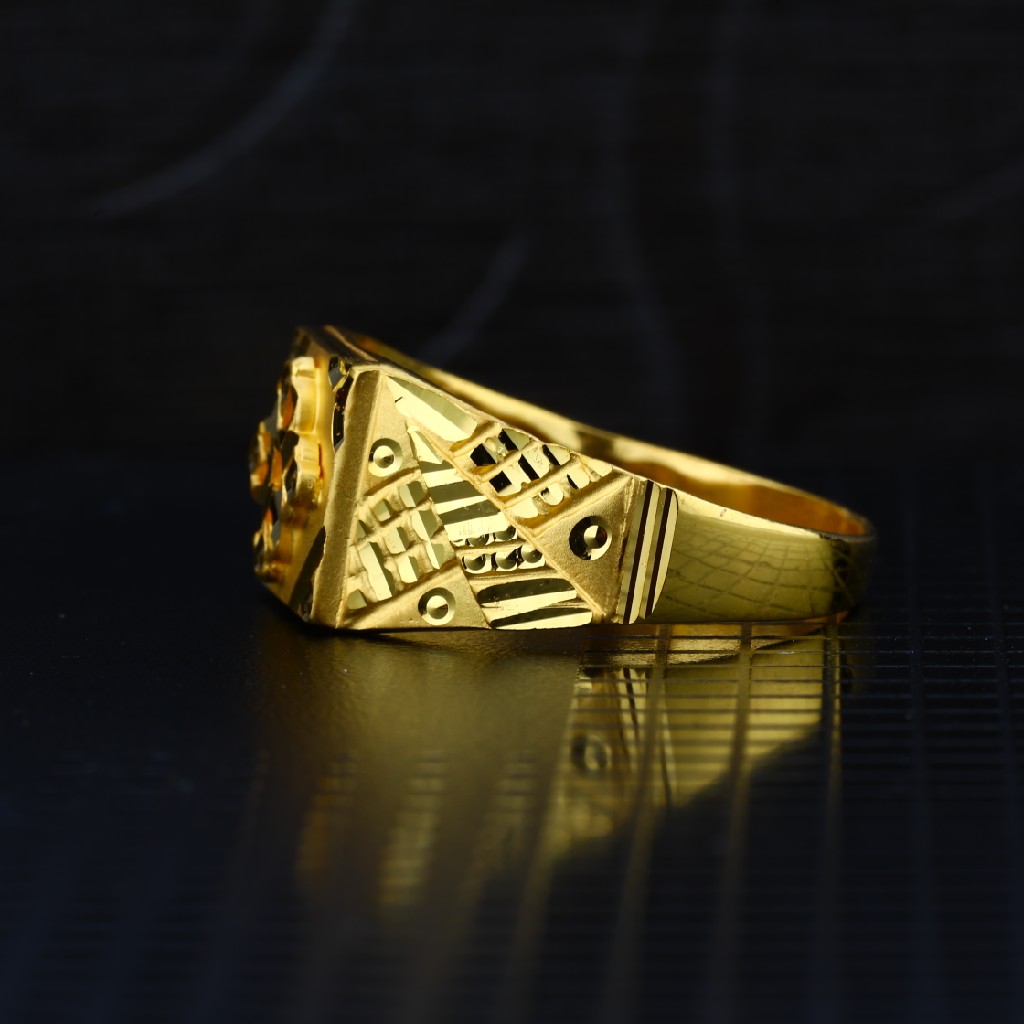 Men's Exclusive 916 Plain Casting Gold Ring- MPR61 - Image 3