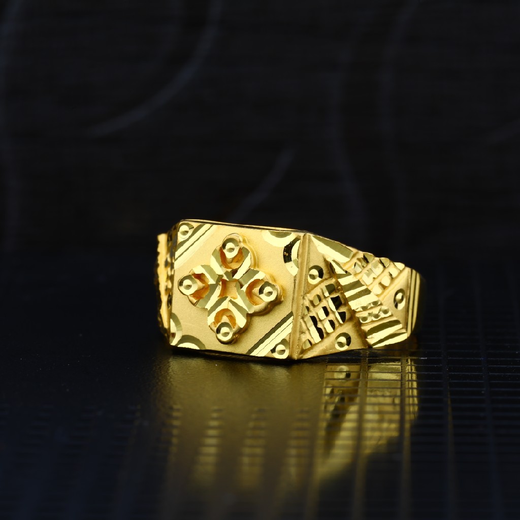 Men's Exclusive 916 Plain Casting Gold Ring- MPR61 - Image 2