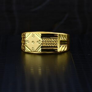 Men's Exclusive 22K Plain Casting Gold Ring- MPR53