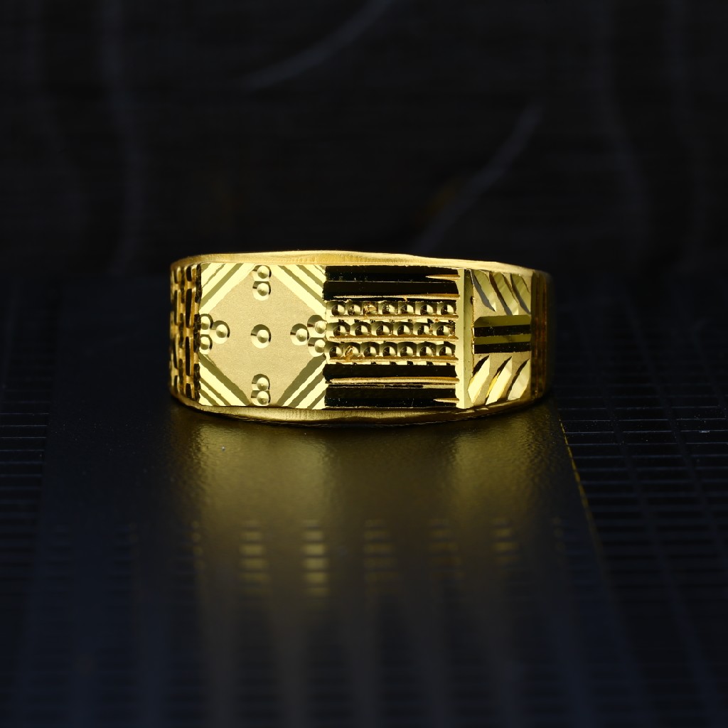 Men's Exclusive 22K Plain Casting Gold Ring- MPR53