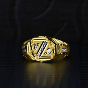 Men's Exclusive 916 Plain Casting Gold Ring- MPR49
