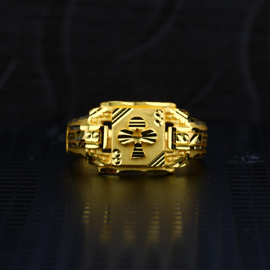 Men's Exclusive 916 Plain Casting Gold Ring- MPR28