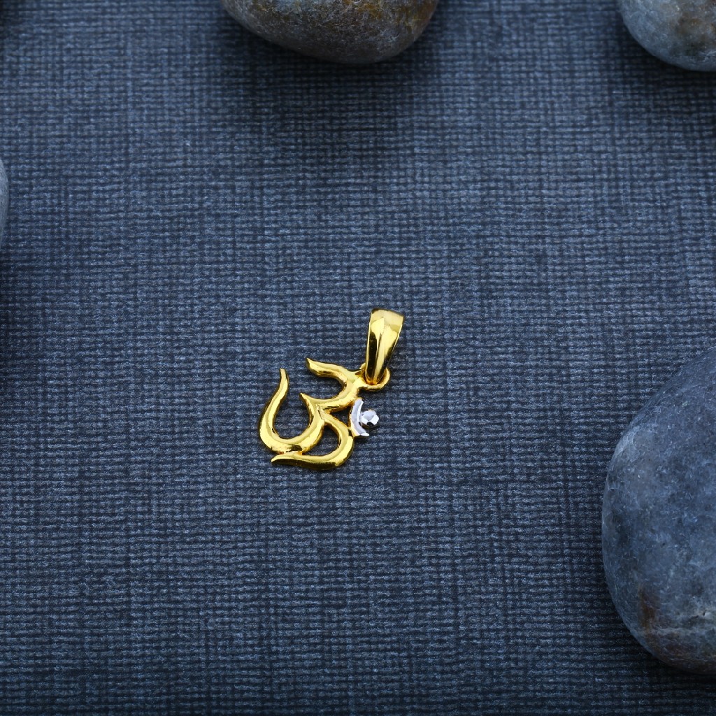 Mens 22K Om God Gold Pendant-GP03