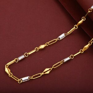Plain Gold 916 Cz Designer Mens Chain-MTC29