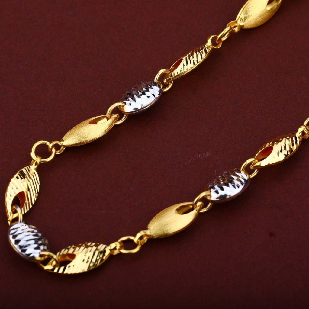 Mens 916 Daily Wear Gold Cz Turkey Chain-MTC24 - Image 2
