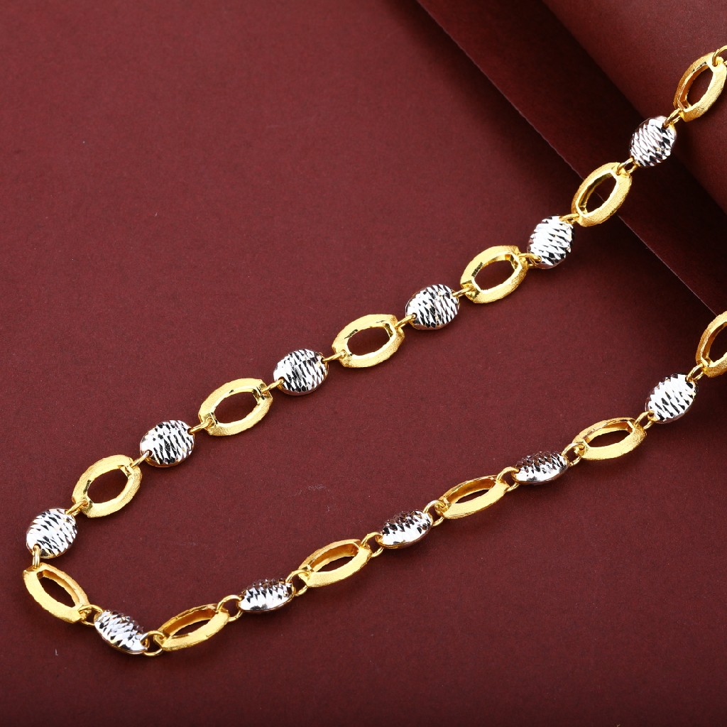 Mens 22K Gold Cz Plain Turkey Chain-MTC21