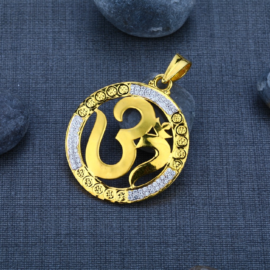 Men's Designer 22K OM Gold Pendant- GP34
