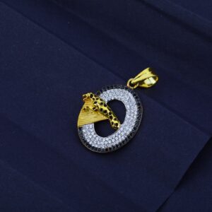 Men's Exclusive 916 Fancy Jaguar Round Gold Pendant-MFP10