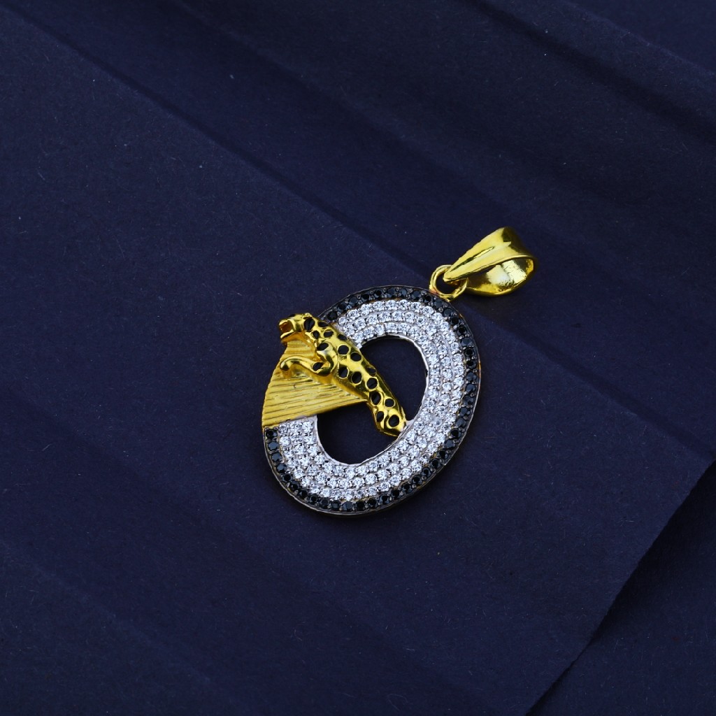 Men's Exclusive 916 Fancy Jaguar Round Gold Pendant-MFP10