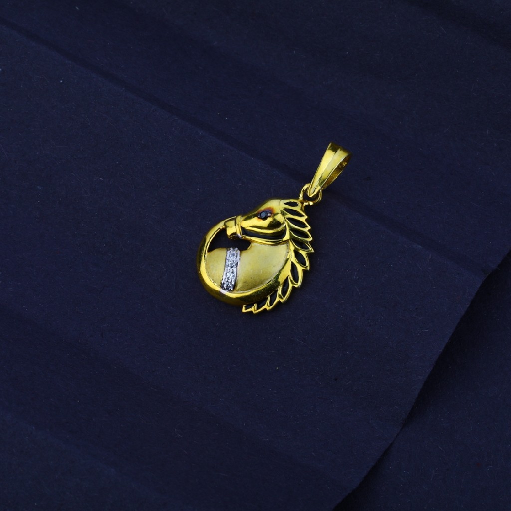 Men's Exclusive 916 Fancy Horse Gold Pendant- MFP08