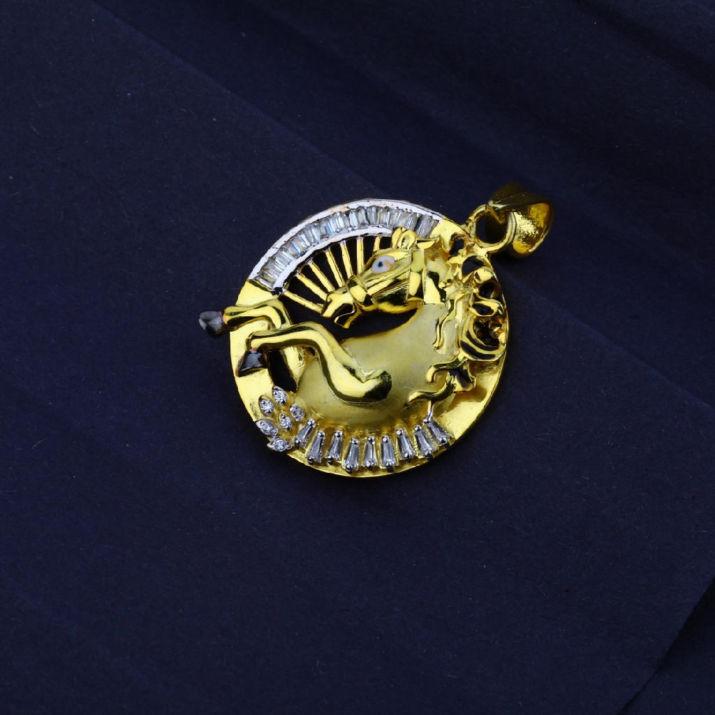 Men's Exclusive 916 Fancy Horse Gold Pendant- MFP04