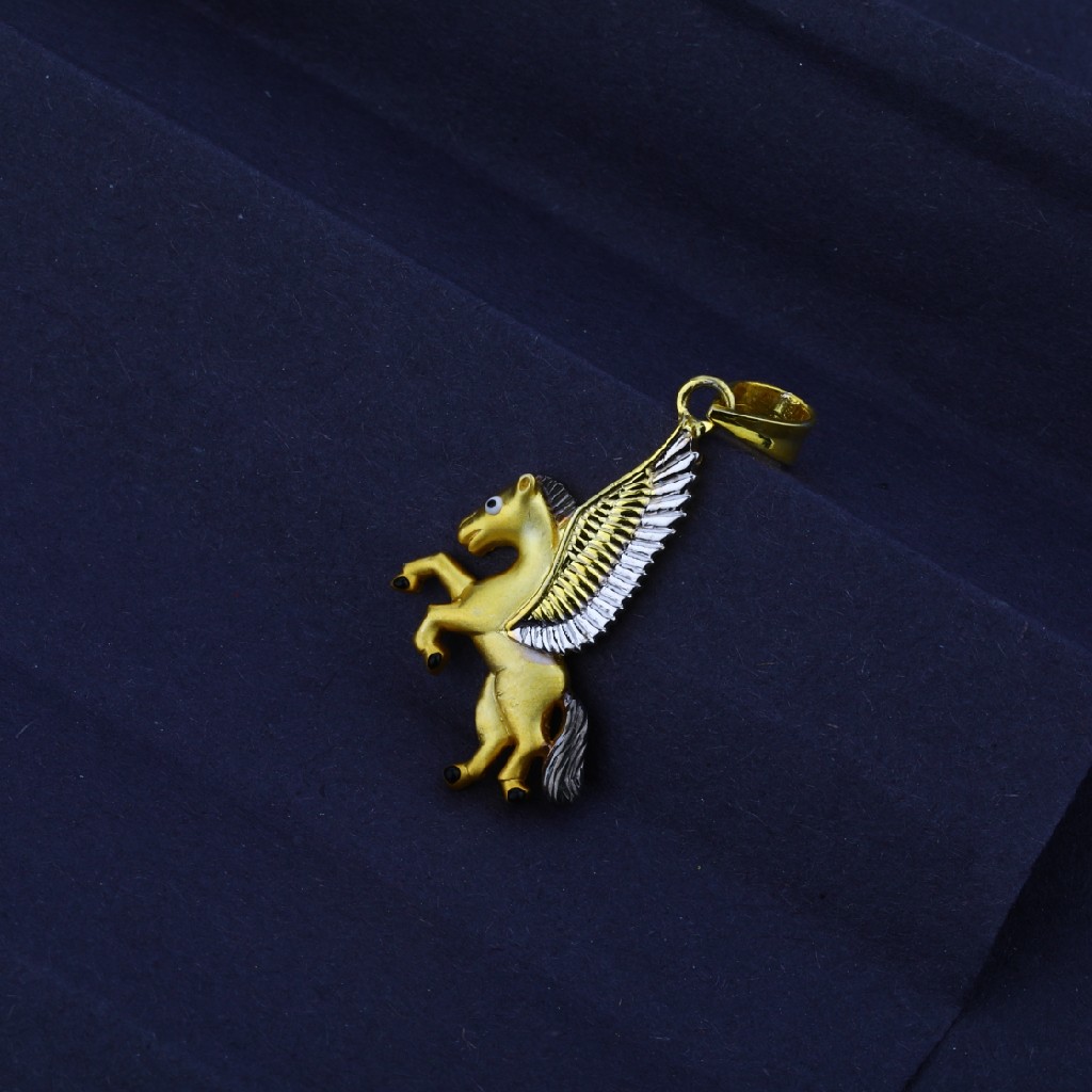 Men's Exclusive 916 Fancy Unicorn Gold Pendant- MFP03