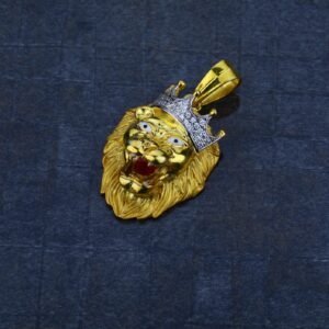 Men's 916 Heavy Lion Gold Pendant-MHP03