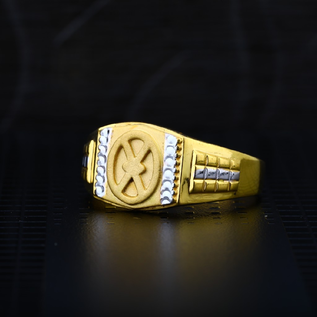 916 Plain Gold Daily Wear Cz Mens Ring-MPR23