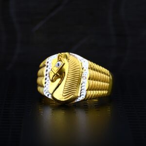 Mens 916 Plain Gold Horse Ring-MPR19