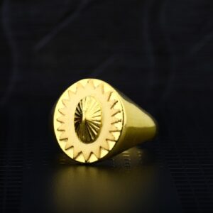 22K Plain Casting Gold Mens Ring-MPR17
