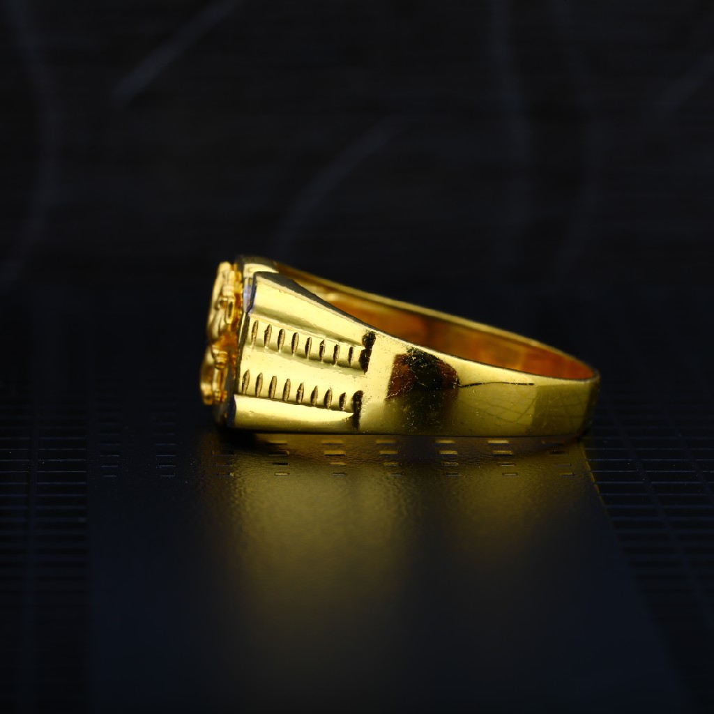 Mens 916 Gold Dragon Plain Cz Ring-MPR14 - Image 3