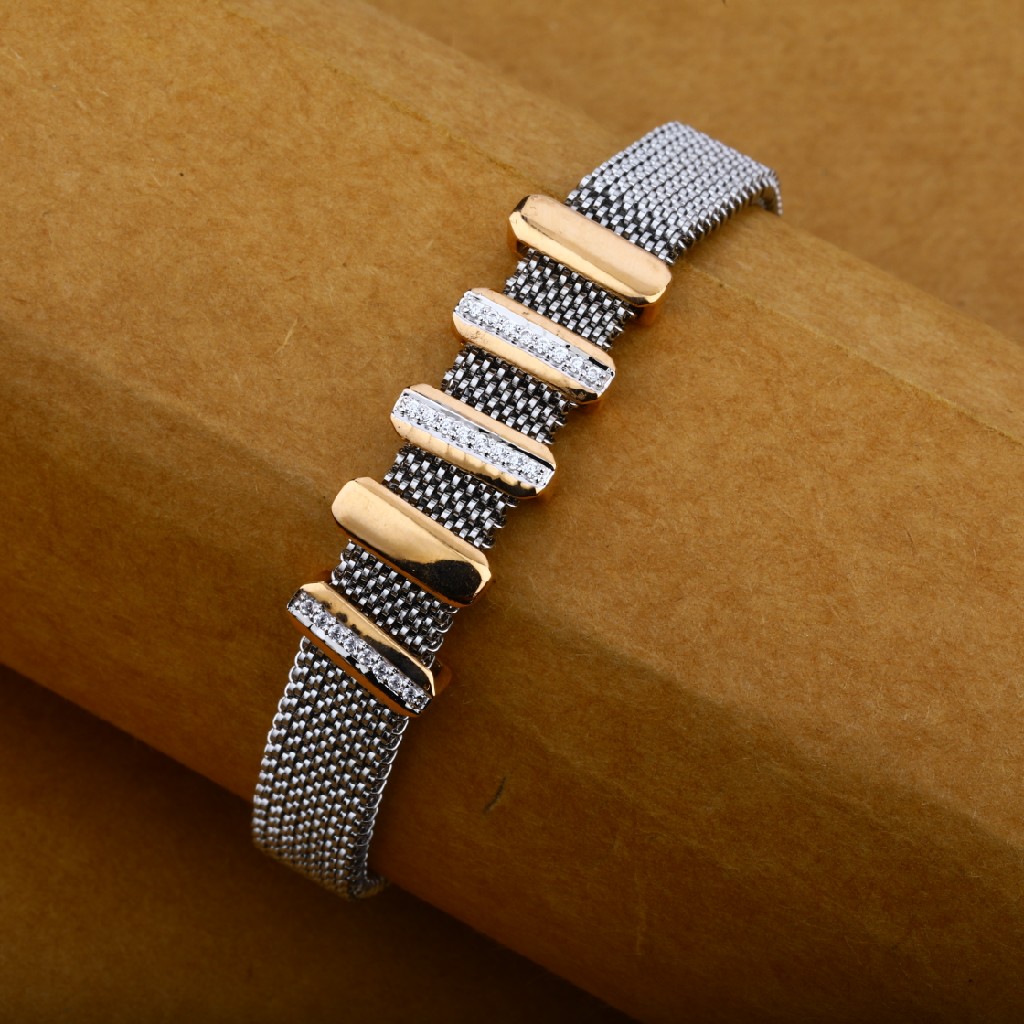 Leather Bracelet 18K Mens Rose Gold-MLB19