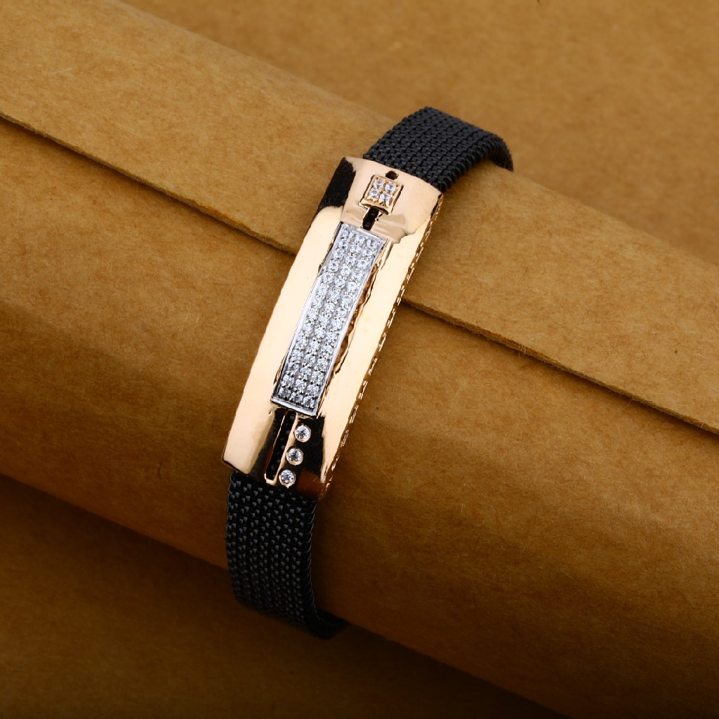 Mens 18K Rose Gold Adjustable Spring Simple Bracelet-MLB06