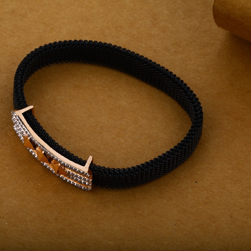Mens 18K Rose Gold Adjustable Designer Spring Bracelet-MLB05 - Image 3