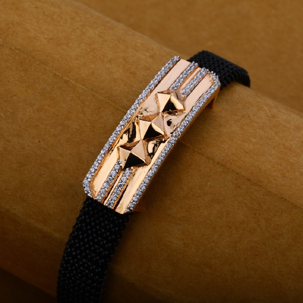 Mens 18K Rose Gold Adjustable Designer Spring Bracelet-MLB05 - Image 2