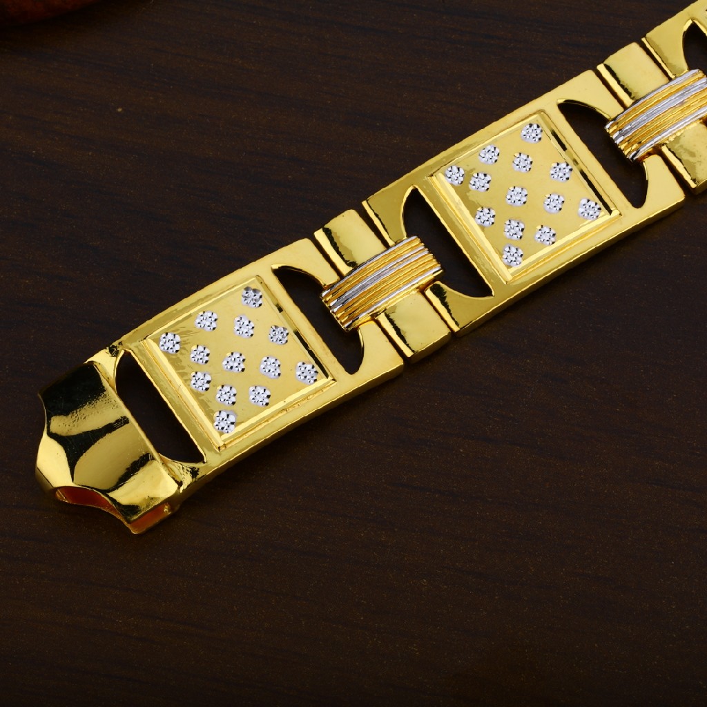 Designer Gold Plain Casting 22K Mens Bracelet-MPB55 - Image 3