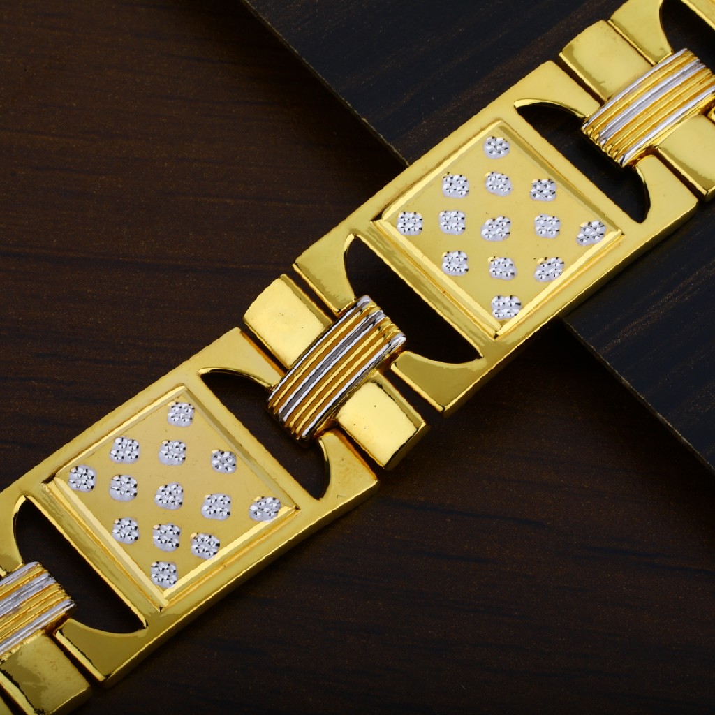 Designer Gold Plain Casting 22K Mens Bracelet-MPB55 - Image 2