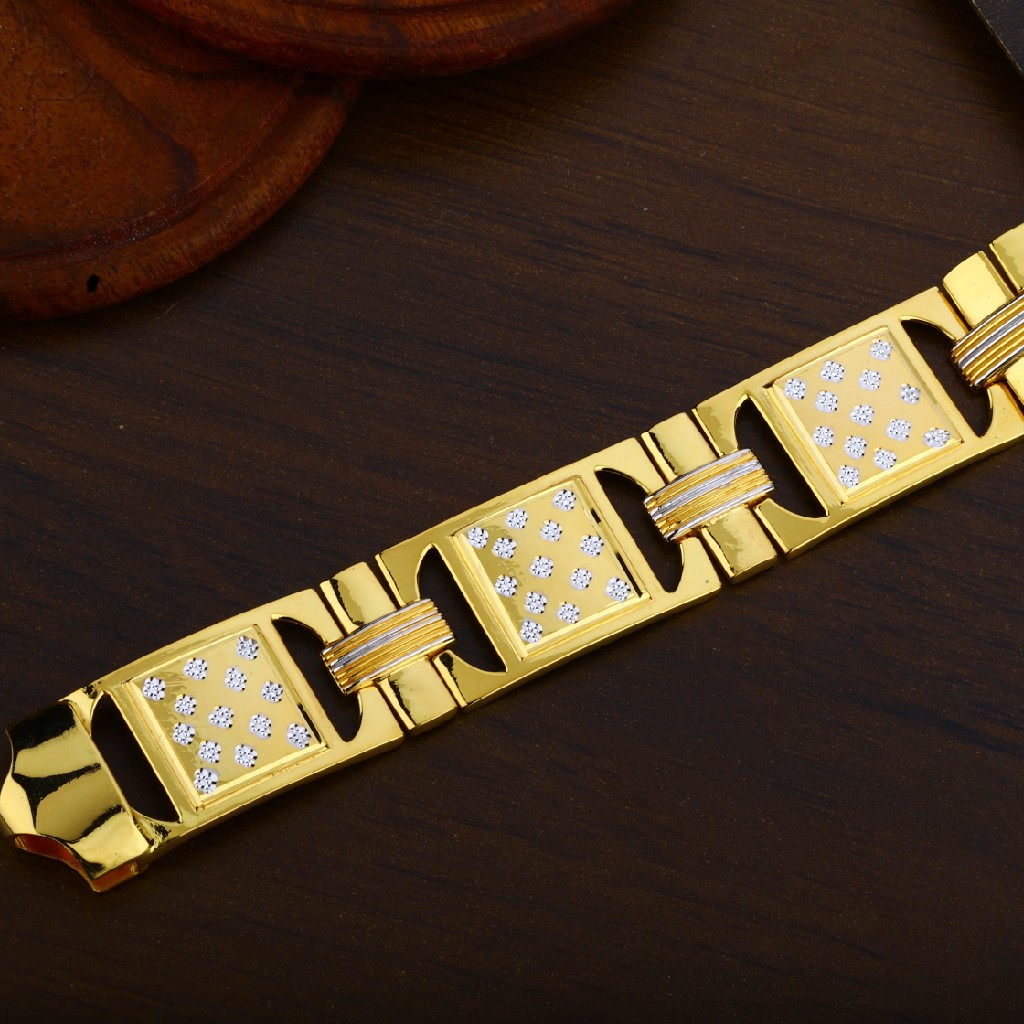 Designer Gold Plain Casting 22K Mens Bracelet-MPB55