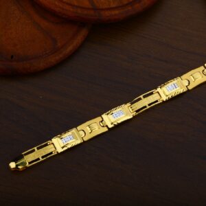 916 Gold Plain Casting Delicate Mens Bracelet-MPB53