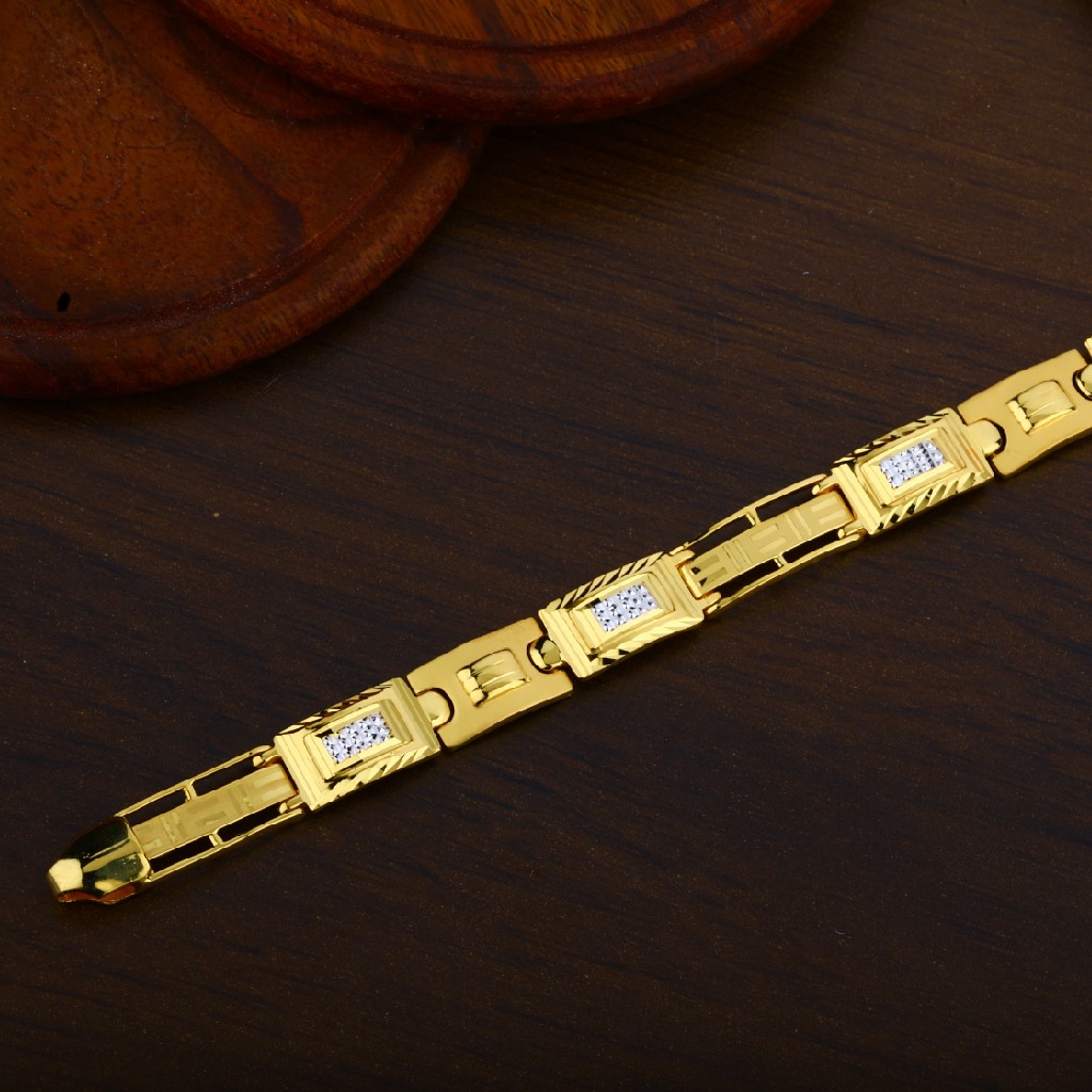 916 Gold Plain Casting Delicate Mens Bracelet-MPB53