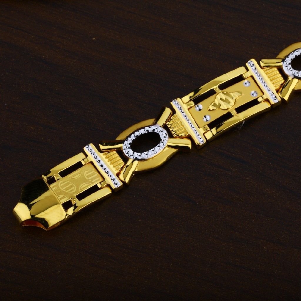 22K Gold Broad Plain Casting Mens Bracelet-MPB49 - Image 3