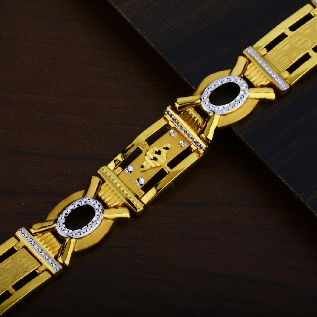 22K Gold Broad Plain Casting Mens Bracelet-MPB49 - Image 2