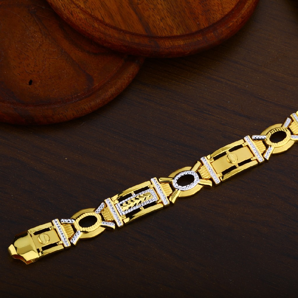 916 Mens Exclusive Plain Casting Gold Bracelet-MPB48