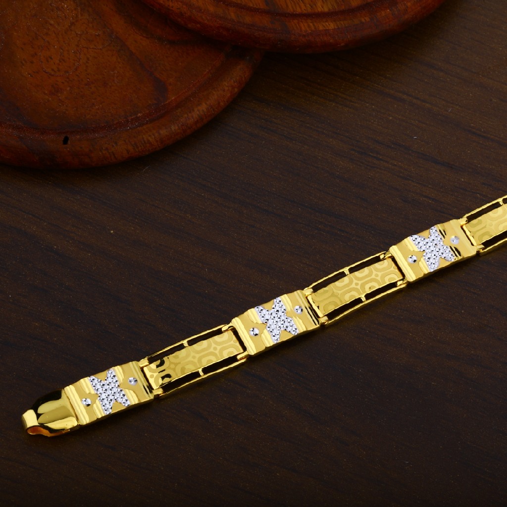 916 Mens Designer Casting Plain Gold Bracelet-MPB46