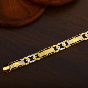 916 Daily Wear Gold Cz Mens Bracelet-MPB44