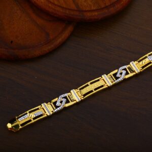 Mens 22K Gold Fancy Cz Bracelet-MPB43