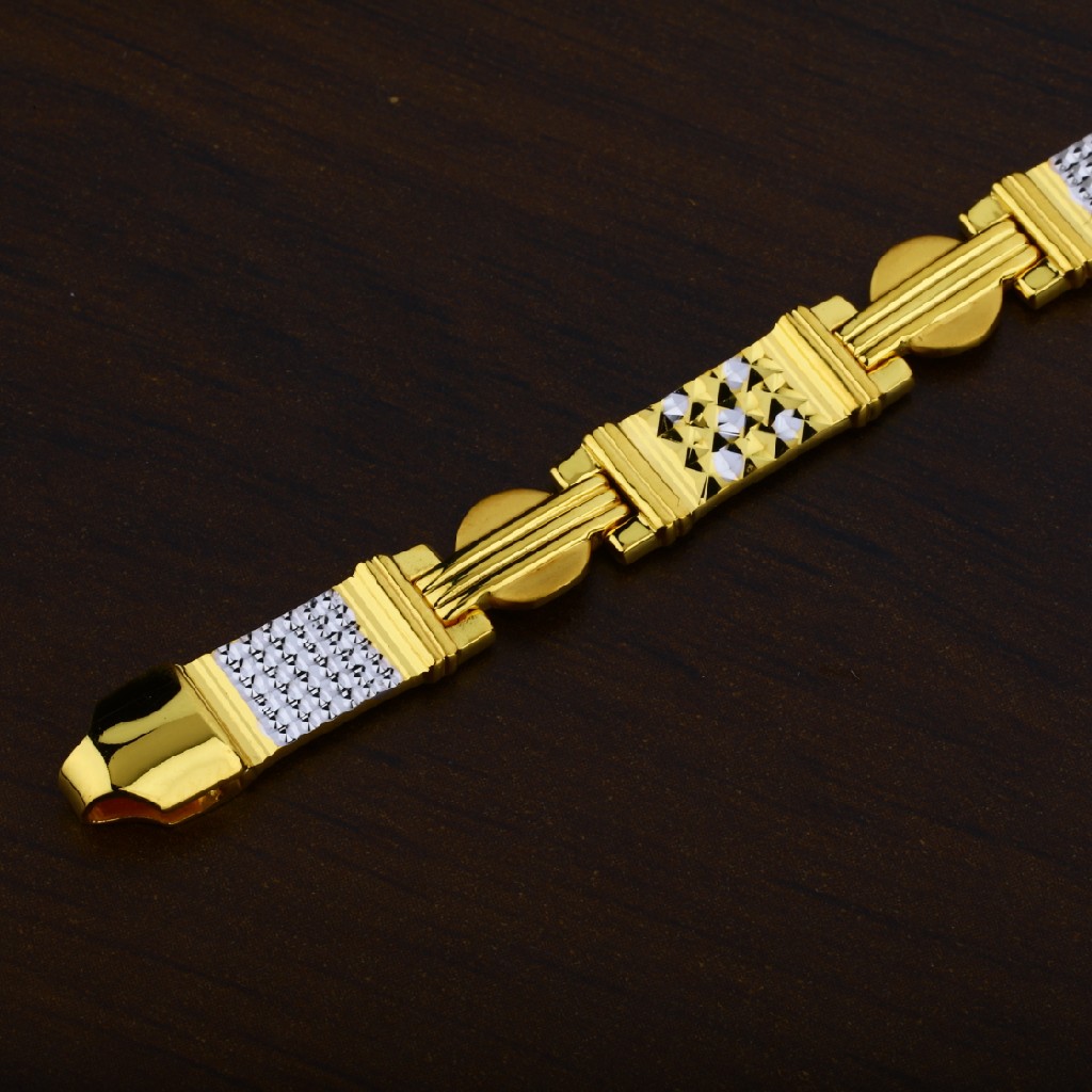 Mens 916 Cz Gold Plain Bracelet-MPB41 - Image 3