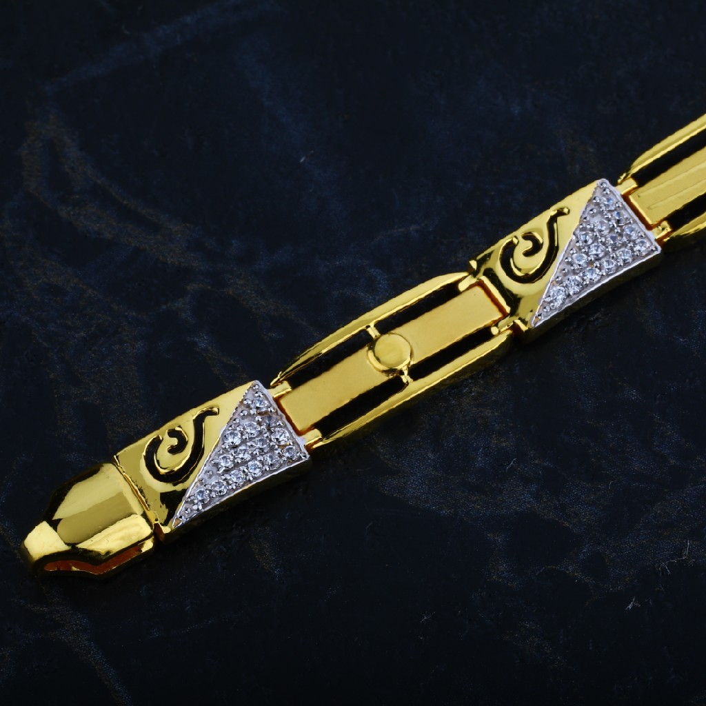 Mens 916 Exclusive Gold Casting Diamond Bracelet-MCB18 - Image 3