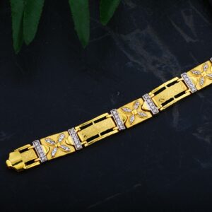Mens Daily Wear Gold Casting 916 Cz Bracelet-MCB10