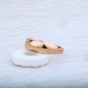 18k pure rose gold mens cz plain band ring-rmr03