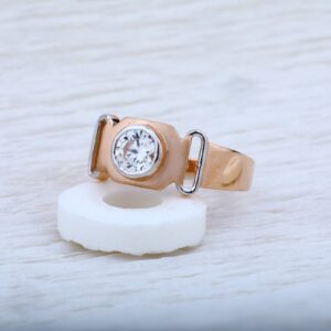 Mens 18K Rose Gold Designer Cz Ring-RMR01