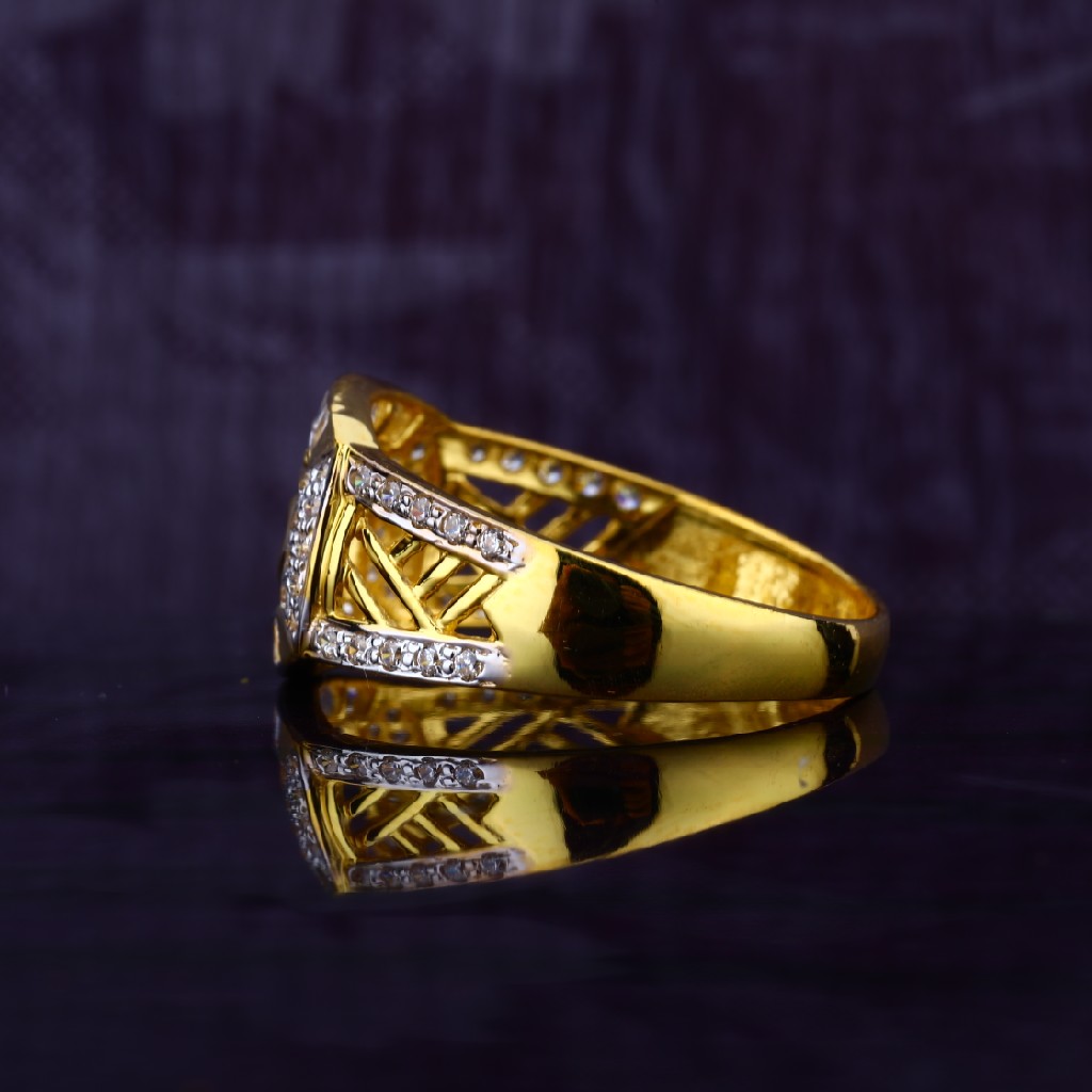 Mens 916 Om God Cz Gold Ring-MR57 - Image 3