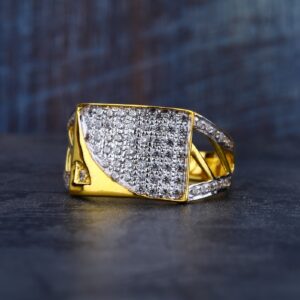 Mens 916 Daily Wear Fancy Cz Gold Ring-MR82