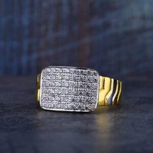 Mens 916 Simple Daily Wear Gold Cz Fancy Ring-MR81