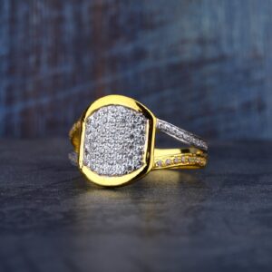 Mens Light Weight Fancy 916 Cz Gold Ring-MR75