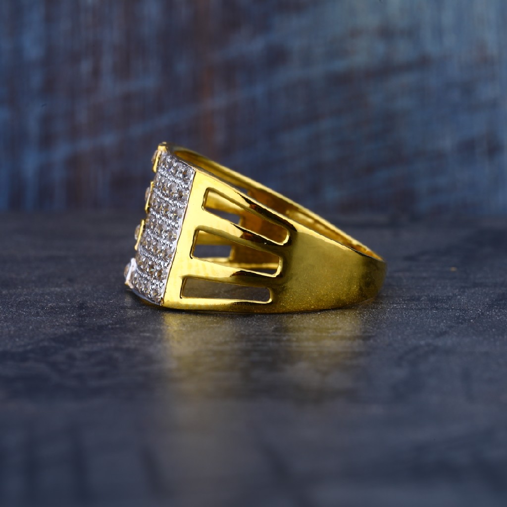 Mens 916 Daily Wear Cz Gold Ring-MR72 - Image 3