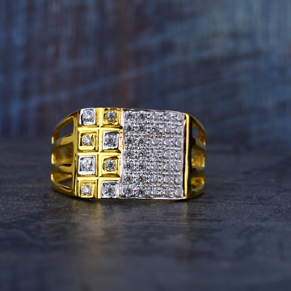 Mens 916 Daily Wear Cz Gold Ring-MR72 - Image 2