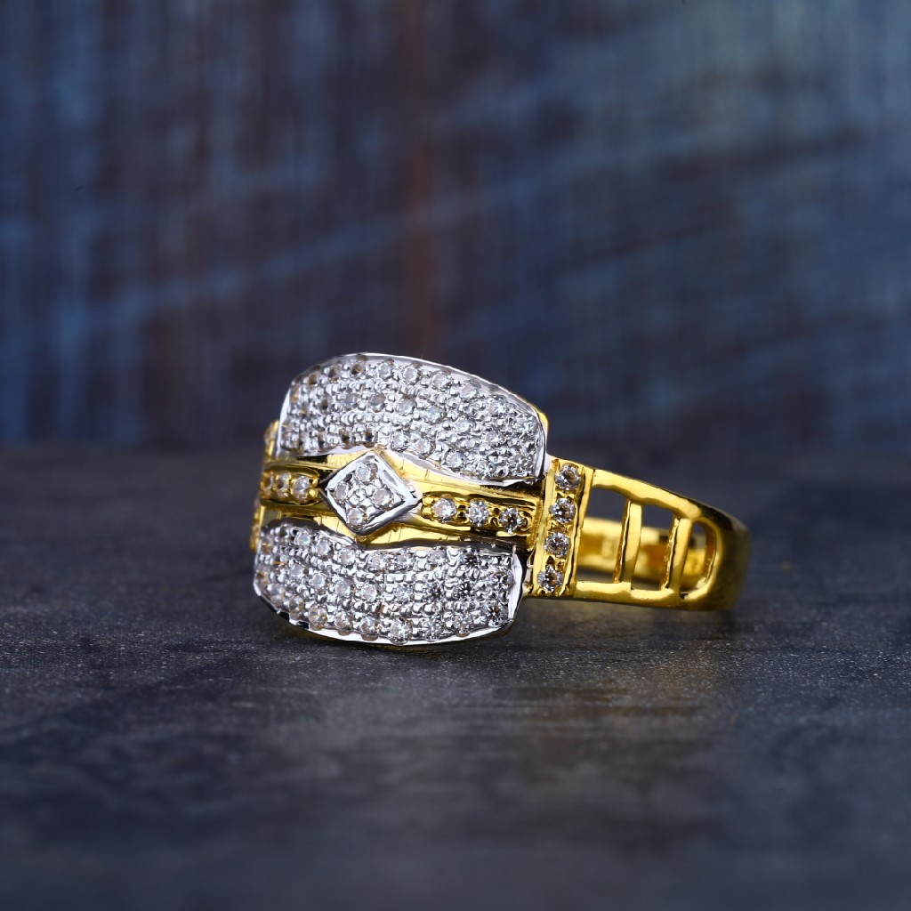 Mens 22K Gold Daily Wear Cz Ring-MR69