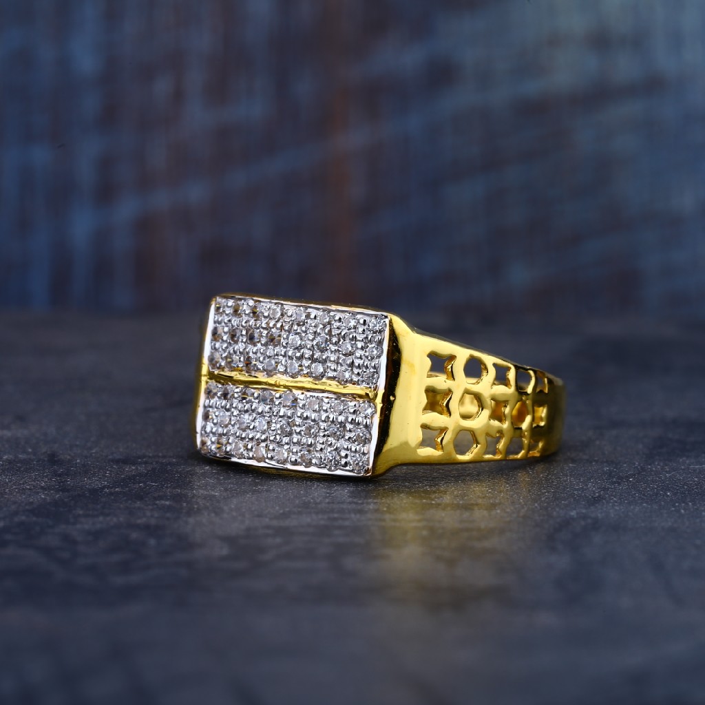 Mens 916 Gold Cz Fancy Ring-MR68
