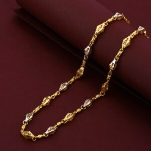 Mens Exclusive 916 Gold Cz Plain Turkey Chain-MTC18